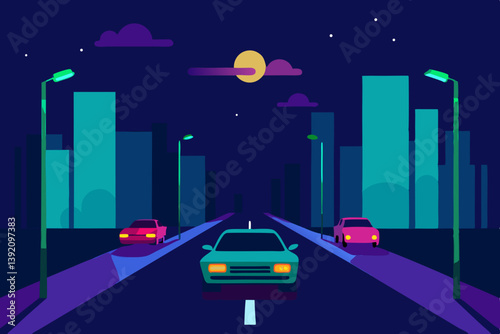 night city street scene