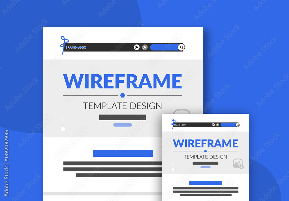 Wireframe Template Layout Stock Template | Adobe Stock