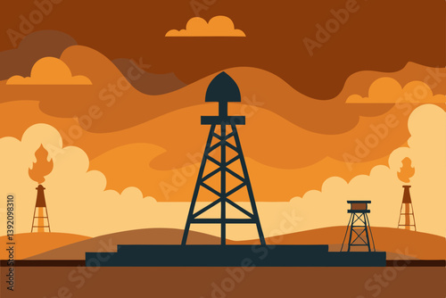 oil pump vector illustration