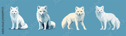 minimalist vector of polar fox animal