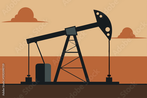 silhouette of oil pump