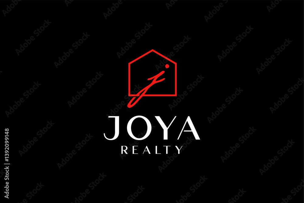 Letter J and Home simple line art for joya realty logo design Letter J and Home simple line art for joya realty logo design