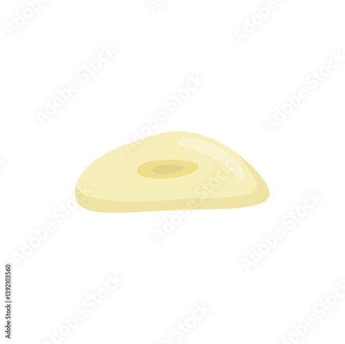 Peeled garlic illustration. Spice ingredient for culinary design.
