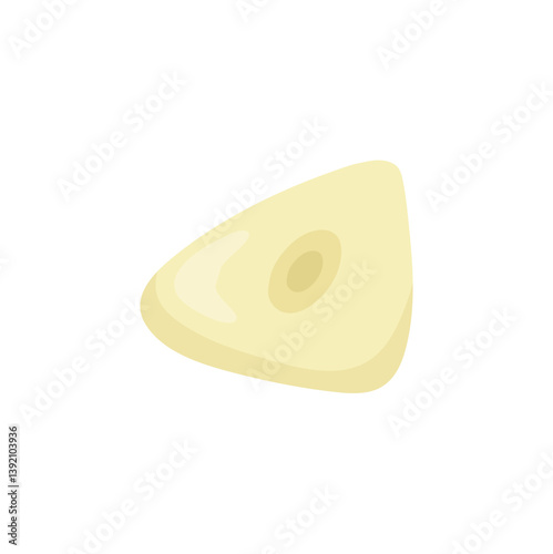 Peeled garlic illustration. Spice ingredient for culinary design.