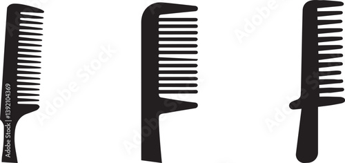 Simple Black Hair Combs Silhouettes