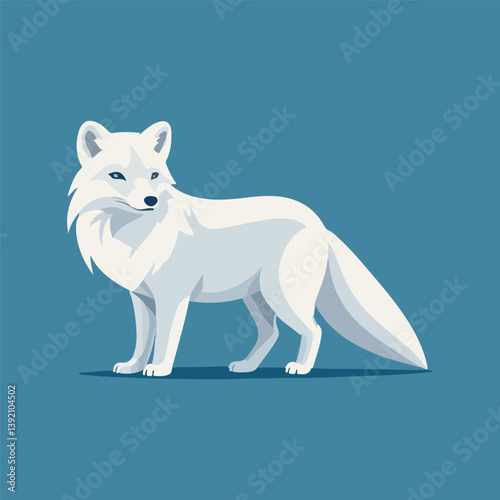 minimalist vector of polar fox animal