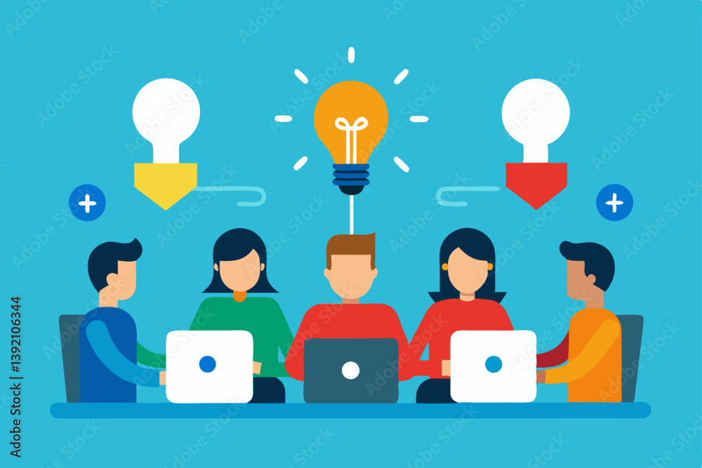 business people with idea bulb business people with idea bulb