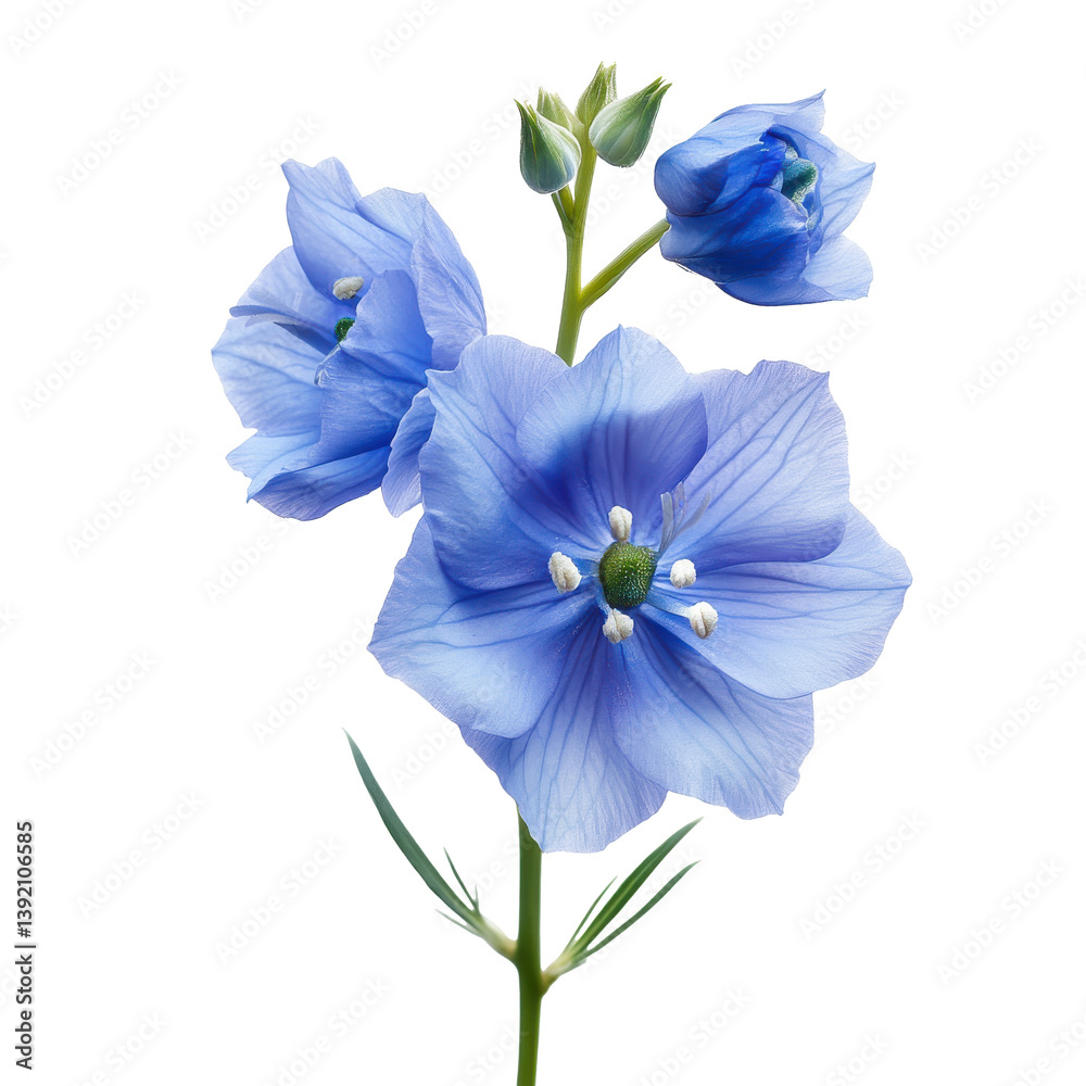 Stunning blue flowers isolated transparent background botanical macro shot Stunning blue flowers isolated transparent background botanical macro shot