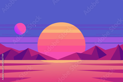 vector illustration of an abstract landscape