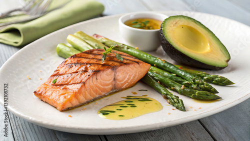 Atkins Diet Food Illustration – High Protein Low Carb Realistic Meal Composition