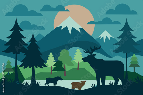 vector illustration of a forest