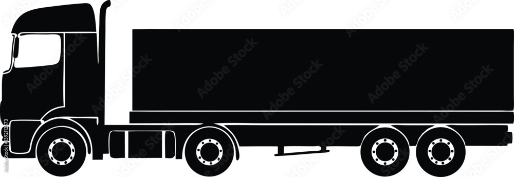 Long vehicle with container isolated on white my own design Long vehicle with container isolated on white my own design
