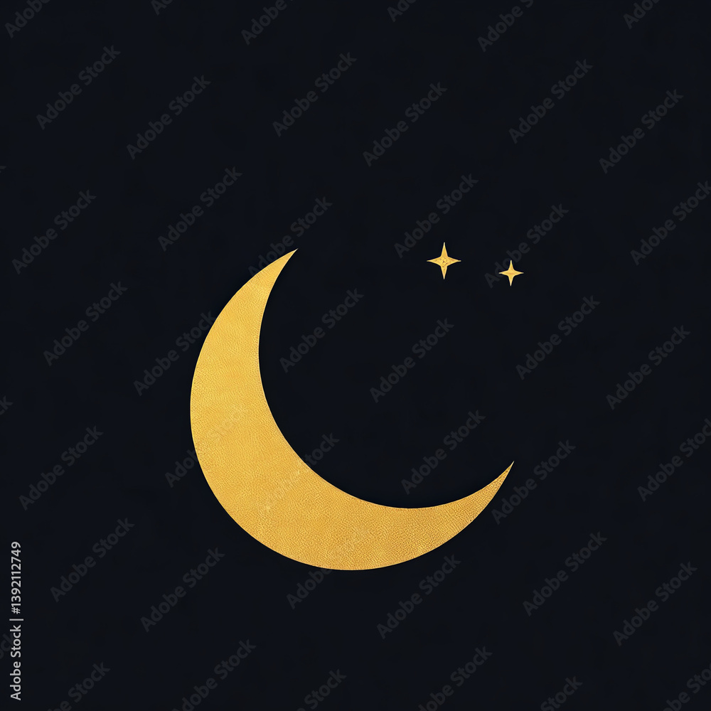 Crescent Moon with Cosmic Atmosphere Crescent Moon with Cosmic Atmosphere