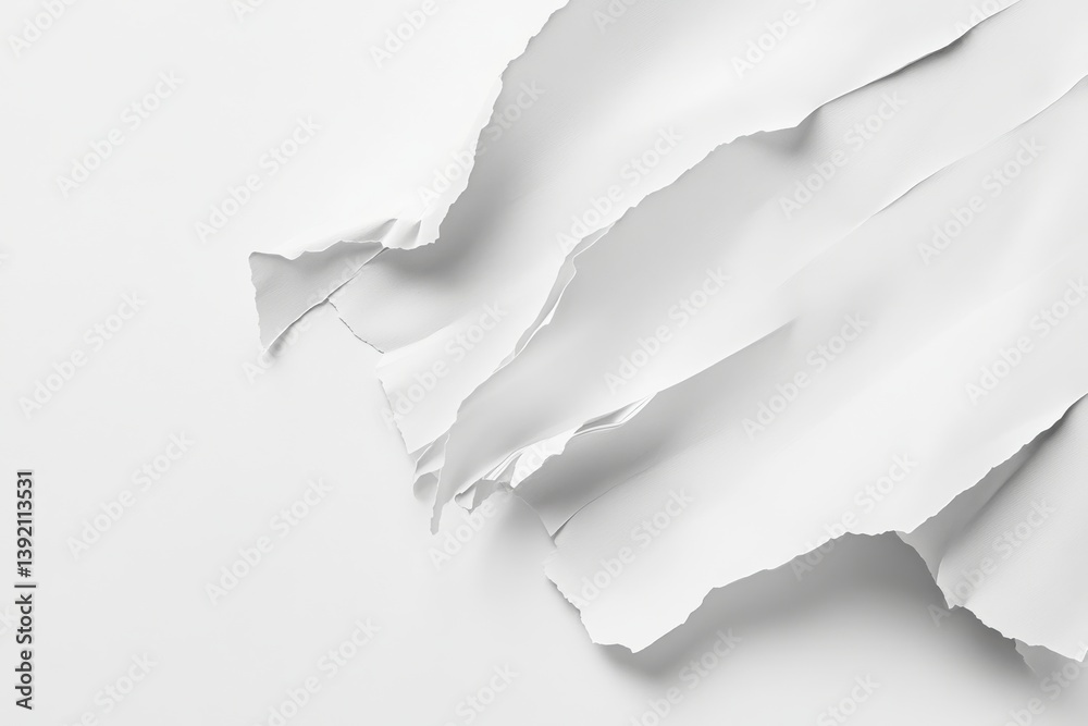 Torn white paper texture abstract art design soft light minimalist aesthetic isolated on transparent background Torn white paper texture abstract art design soft light minimalist aesthetic isolated on transparent background