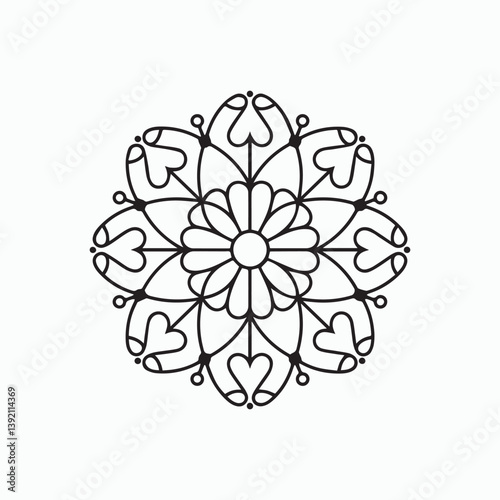 Floral Ornament Patterns Kids Mandala Coloring Book – Vector Line Art for Wall Art, Tile Design, KDP Interior, and Tattoo Ideas
