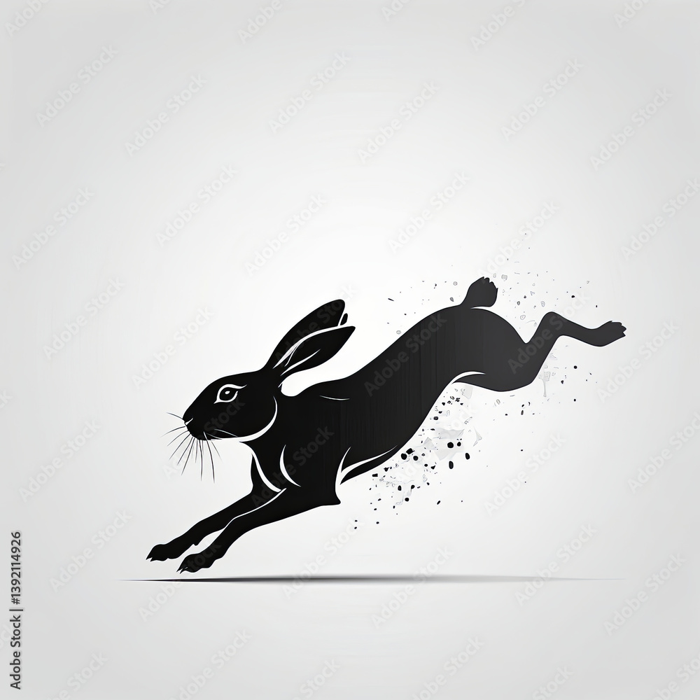 Obraz premium Energetic Hare in Motion