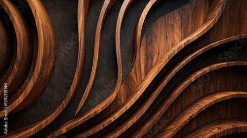 Wooden fluted panel old dark wood texture map pattern background