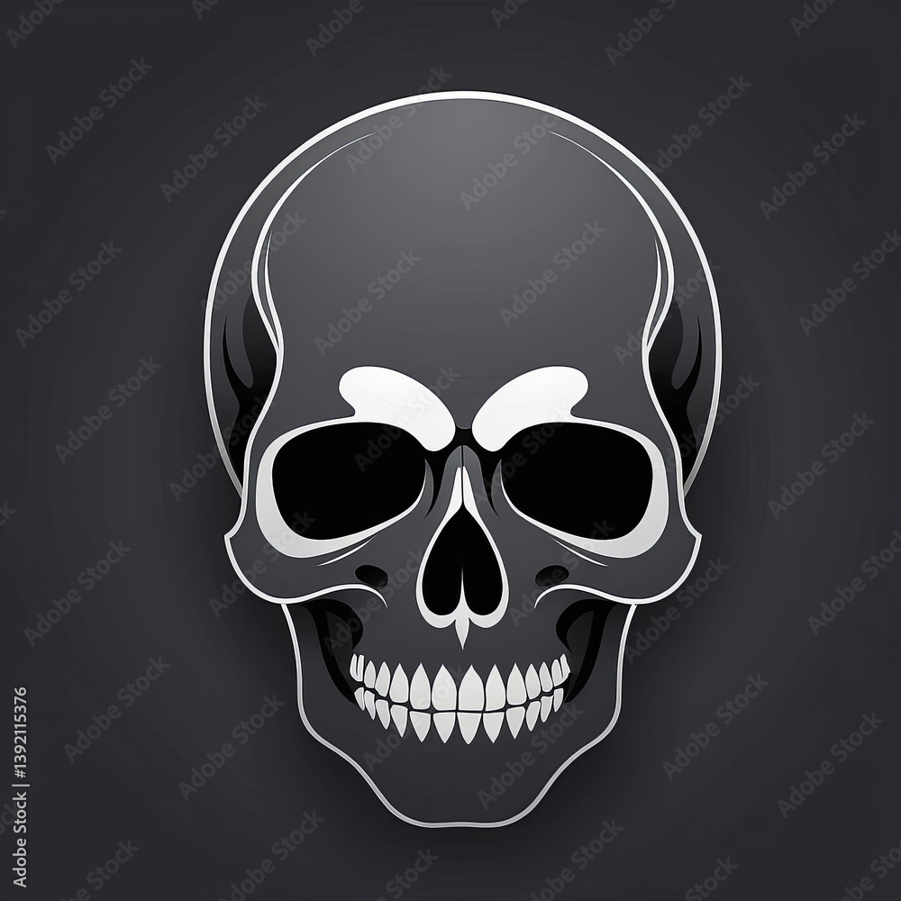 Fototapeta premium Minimalist Skull with Shadows