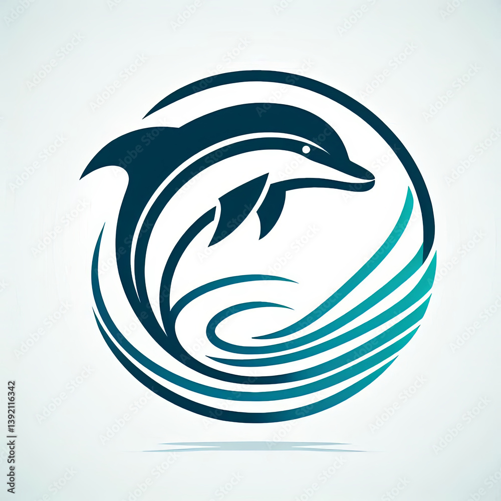 Naklejka premium Modern Dolphin Logo Icon