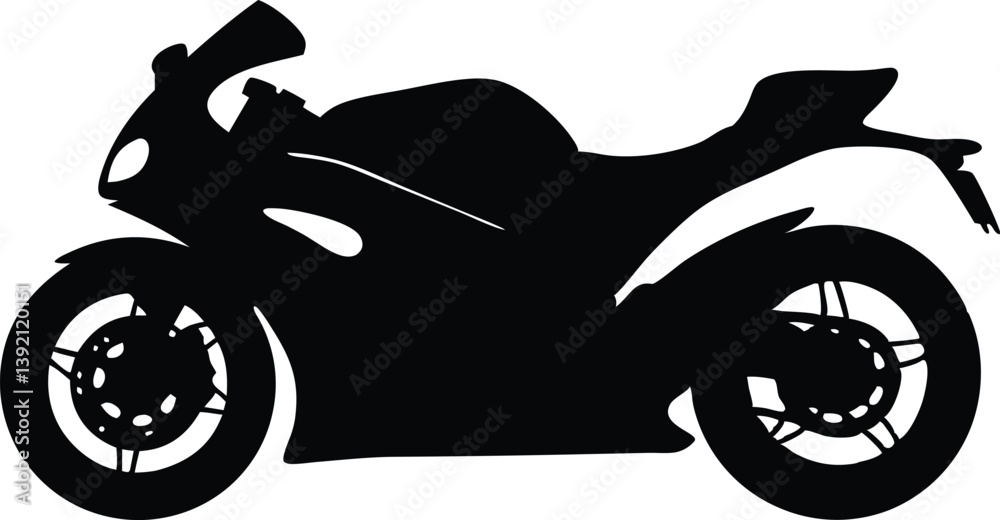 Obraz premium Silhouette of a Modern Sports Motorcycle 