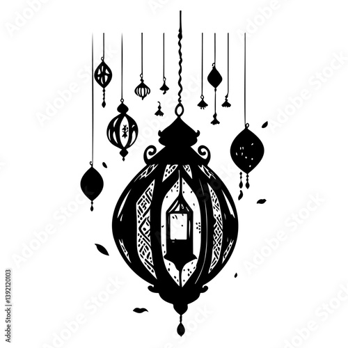 Whimsical arabesque lantern arrangement evokes dreamlike ambiance and cultural heritage