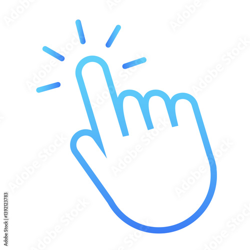 Hand cursor icon. Modern click symbol for web or mobile app. Finger touch or tap sign. Vector illustration
