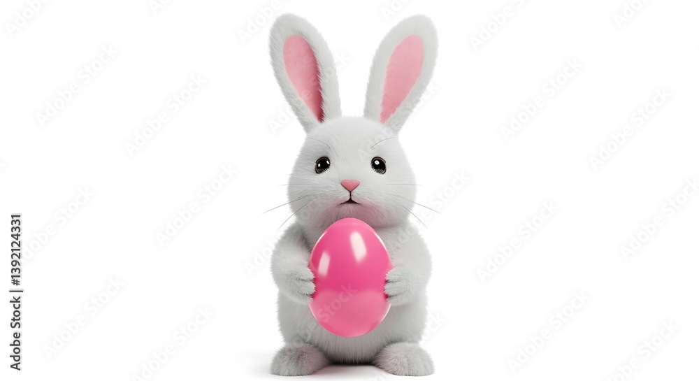 Easter Bunny's Pink Surprise: 3D Render AI Generated
