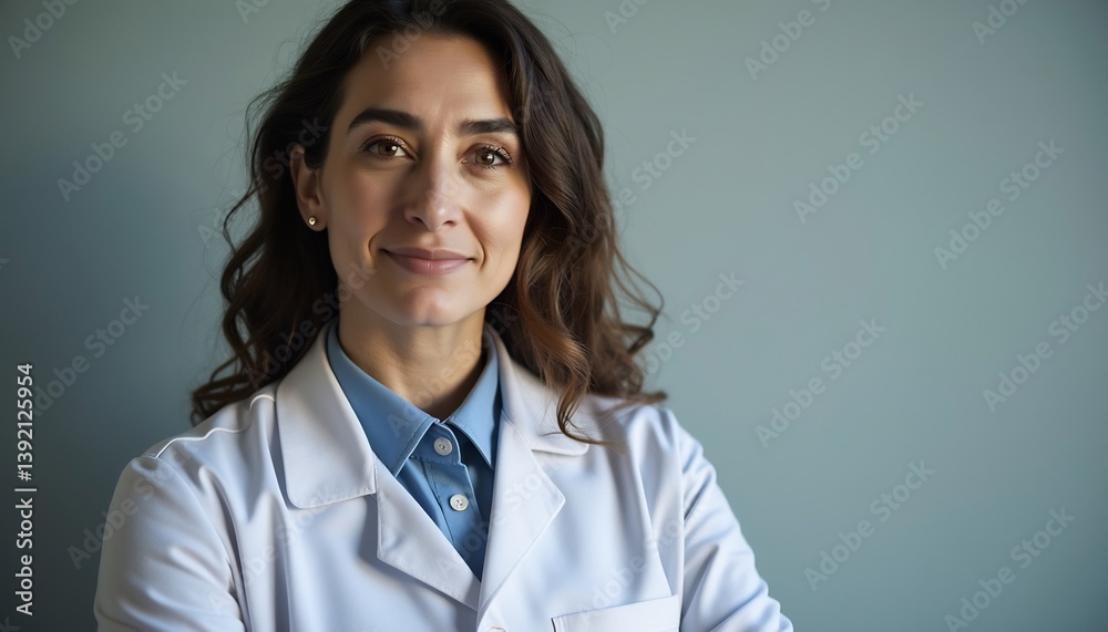 Confident Female Doctor With Warm Smile In White Coat Close Up Portrait Confident Female Doctor With Warm Smile In White Coat Close Up Portrait