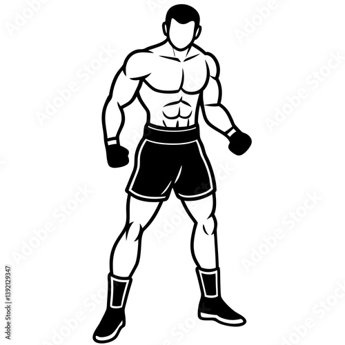 vector illustration of a boxer in action