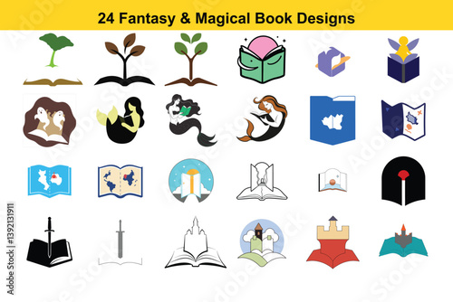 24 Fantasy & Magical Book Designs Logos, Illustrations & Concepts for Authors