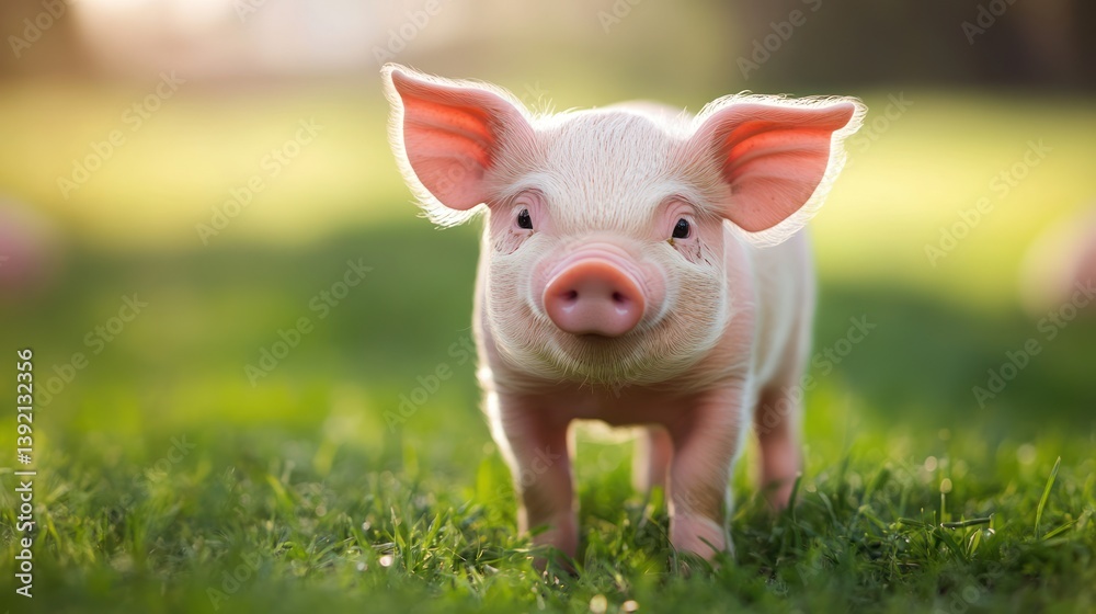 Cute piglet in a grassy field (3) Cute piglet in a grassy field (3)