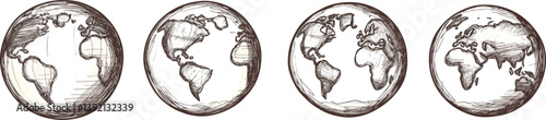 Modern flat style drawing featuring a planisphere illustration with hand drawn lines on a white background