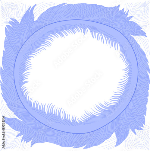 Elegant feathered corner frame with soft, flowing lines and delicate textures. Perfect for invitations, vintage designs, and artistic compositions. High-resolution and versatile.