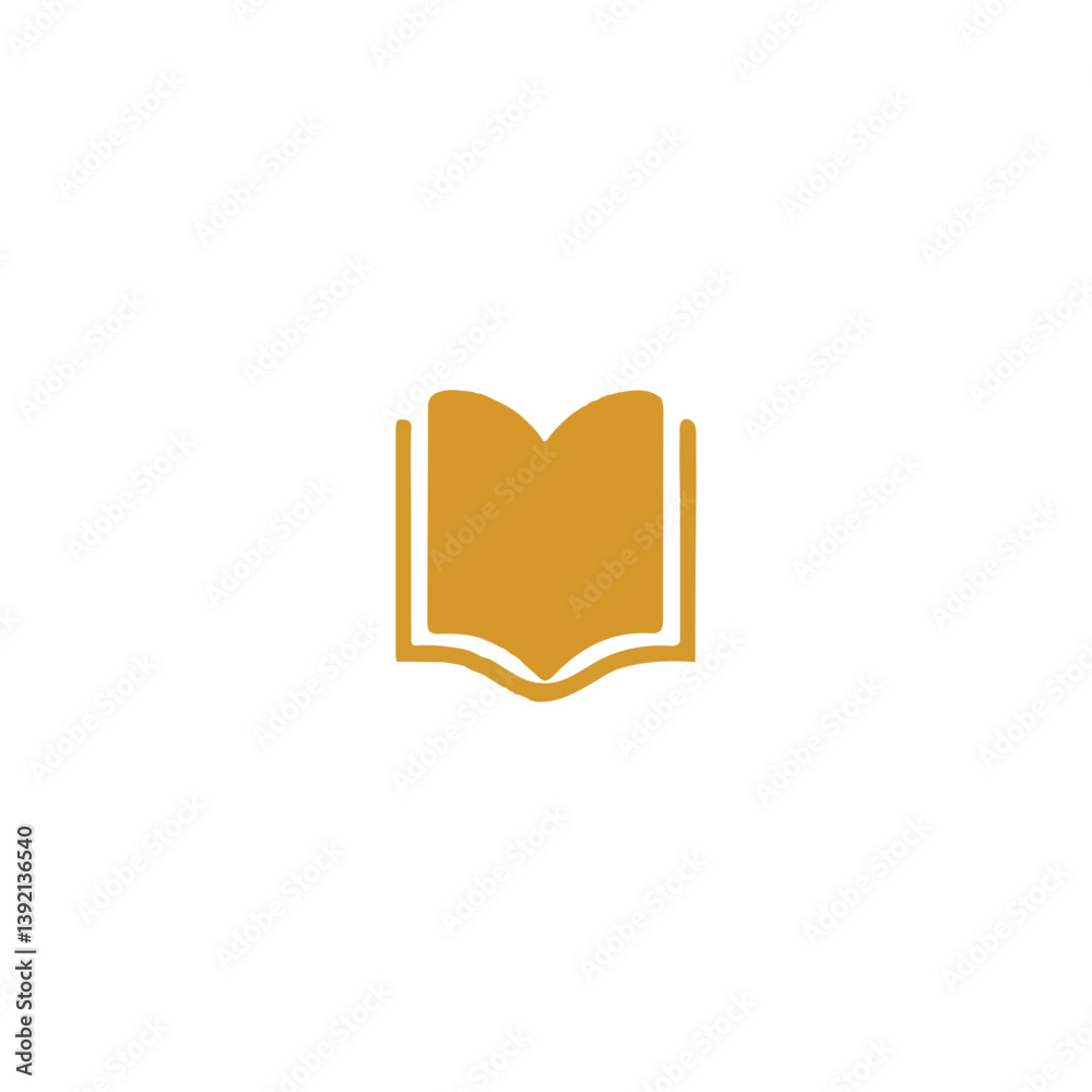 Simple Golden Open Book Icon for Educational or Literary Projects.A minimalist, golden-yellow icon of an open book. Simple Golden Open Book Icon for Educational or Literary Projects.A minimalist, golden-yellow icon of an open book.