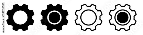 Gear icon set  simple design