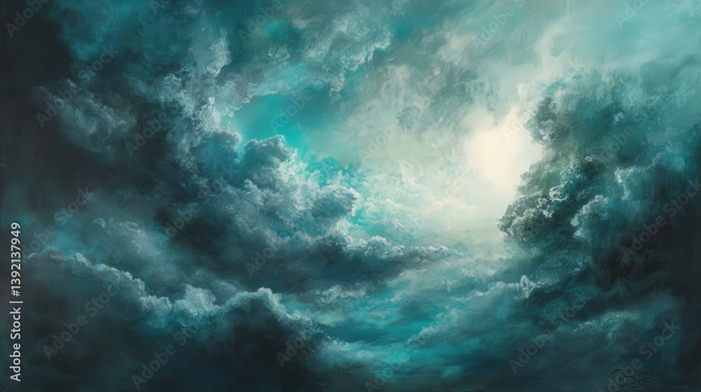 A dramatic sky filled with swirling clouds, illuminated by soft light, creating an ethereal and moody atmosphere. A dramatic sky filled with swirling clouds, illuminated by soft light, creating an ethereal and moody atmosphere.