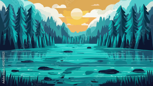 Lake illustration