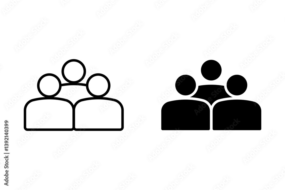 People group icon set. team people. user profile symbol vector icon set illustration isolated on white background. People group icon set. team people. user profile symbol vector icon set illustration isolated on white background.