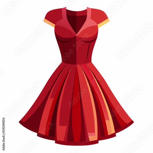 red dress isolated on white background