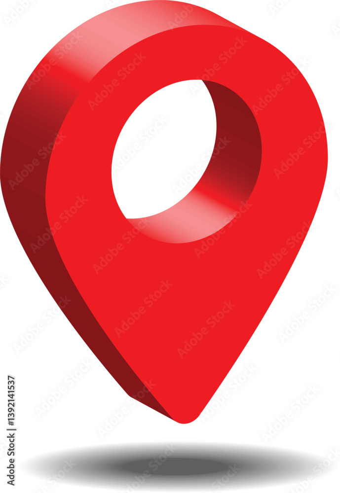 A vibrant red location pin pointer symbolizing navigation and address marking in digital maps, 3d red pin point map address location pointer symbol A vibrant red location pin pointer symbolizing navigation and address marking in digital maps, 3d red pin point map address location pointer symbol