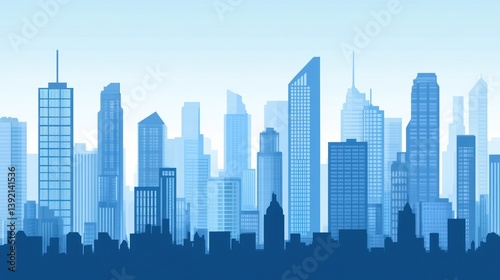 Wallpaper Mural City skyline illustration, urban landscape, horizontal image, background design, illustration, graphic Torontodigital.ca