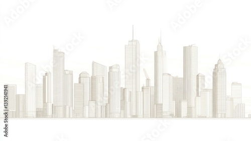 Wallpaper Mural Abstract city skyline, urban architecture, architectural drawing, background Torontodigital.ca