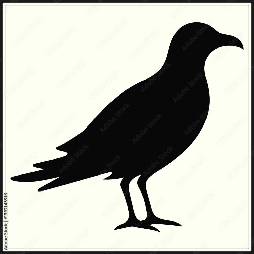 Fototapeta premium Seagull Silhouette, Shoreline Creature
