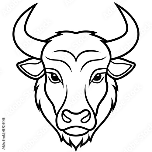Wallpaper Mural Elegant Bison Line Art Illustration Torontodigital.ca