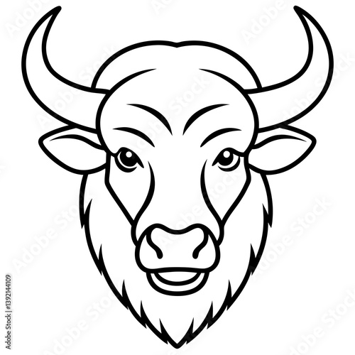 Wallpaper Mural Elegant Bison Line Art Illustration Torontodigital.ca