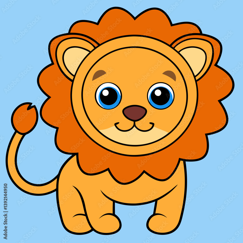 Obraz premium cute lion kawaii