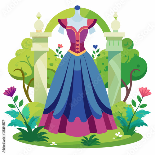 princess in a green dress
