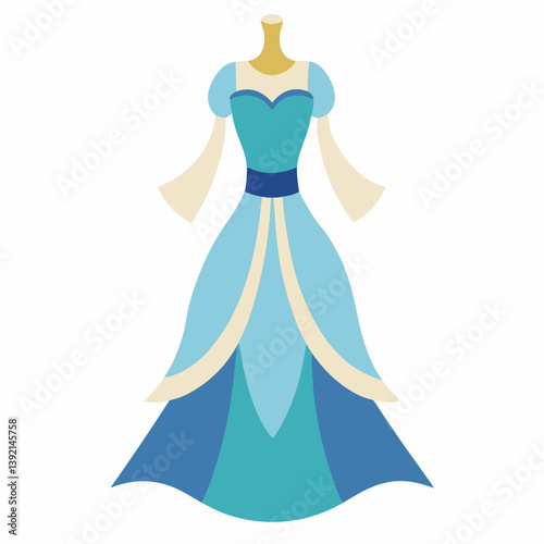 wedding dress vector illustration