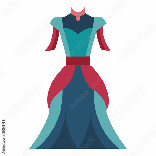 vector illustration of a red dress