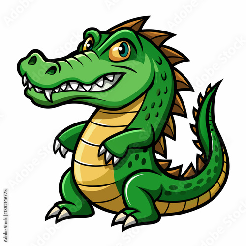 cartoon, animal, dragon, dinosaur, vector, illustration, crocodile, reptile, lizard, green, art, cute, monster, alligator, fun, baby, funny, dino, character, drawing, wildlife, wild, frog, design, hap